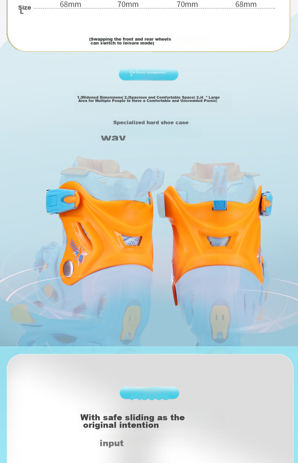 HEAD Professional Roller Skates for Children, Boys And Girls Beginners, Inline Skates, Flat Flower Casual Ice Skates, S5 Pink, Size L 13