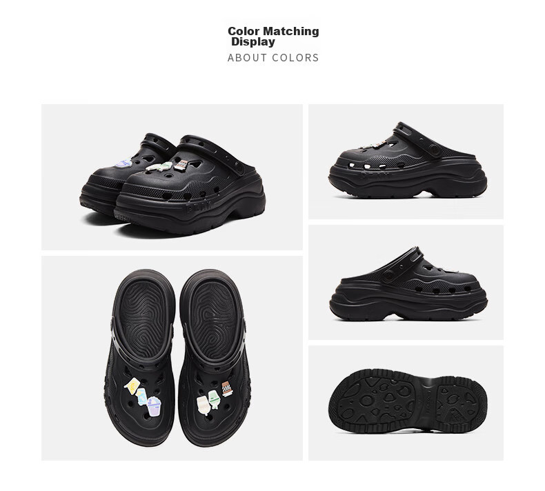 PEAK Elevated Perforated Shoes for Women, Summer Student Versatile Trendy Fashion Soft-Soled Comfortable Sandals ET52102L 19