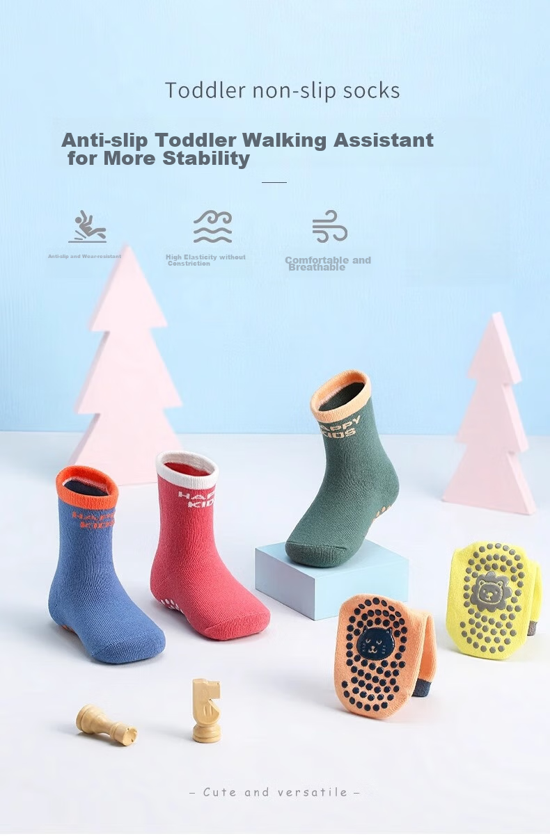 Beitaisi Floor Socks, Spring And Autumn Indoor Non-Slip Insulation, Newborn Baby Boys Girls Children Mid-Calf Walking Socks 1