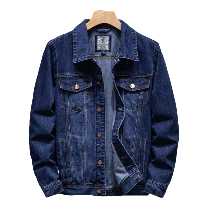 Jeanswest Men's Denim Jacket 2026 Spring Summer Loose Fit Trendy Comfortable Blue 3XL