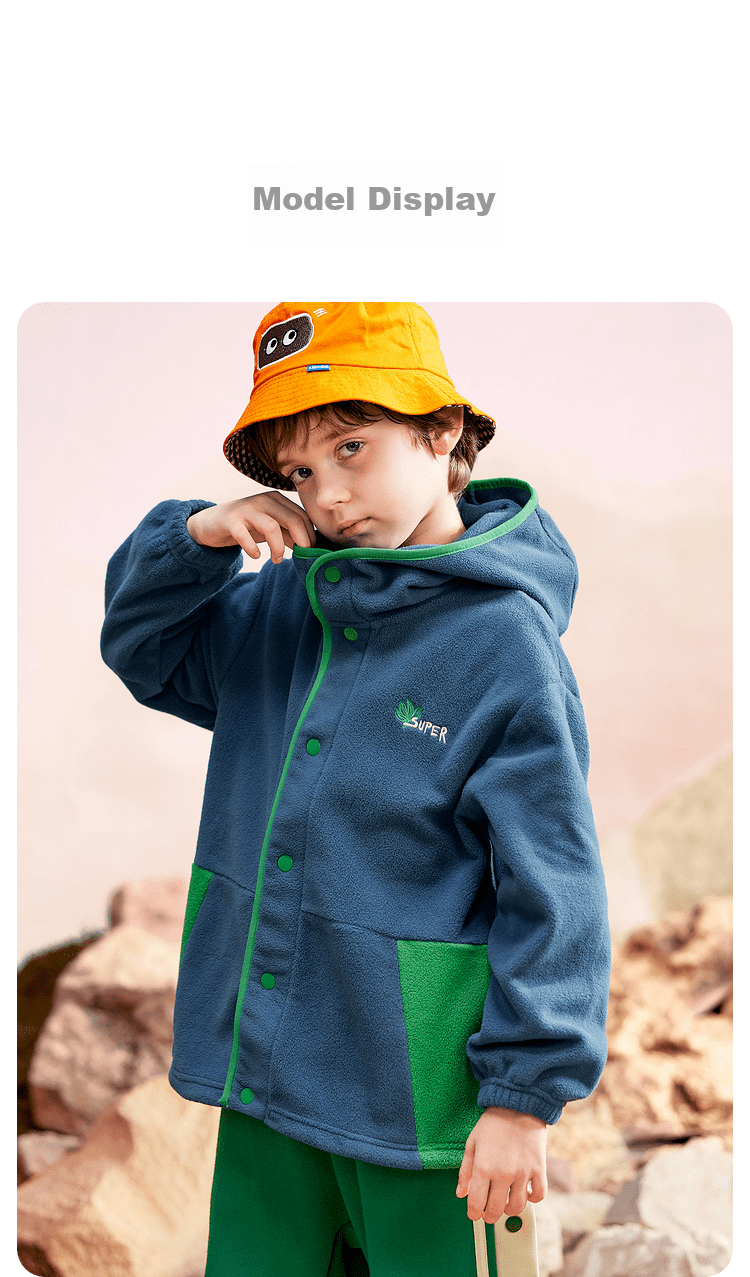 MQD Boys' Autumn Fashion Zip-Up Hoodie Jacket, Navy Blue, Size 150 6