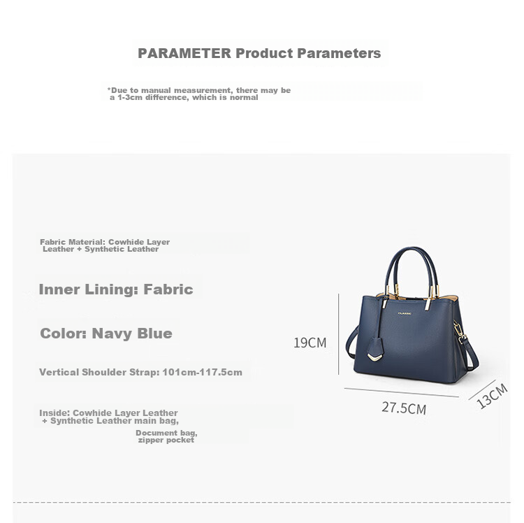 Aiqinghai Leather Handbag, Women's Bag, Large Capacity Tote Bag, Shoulder Crossbody Casual Birthday Mother's Day Gift, Practical Present for Mom 1