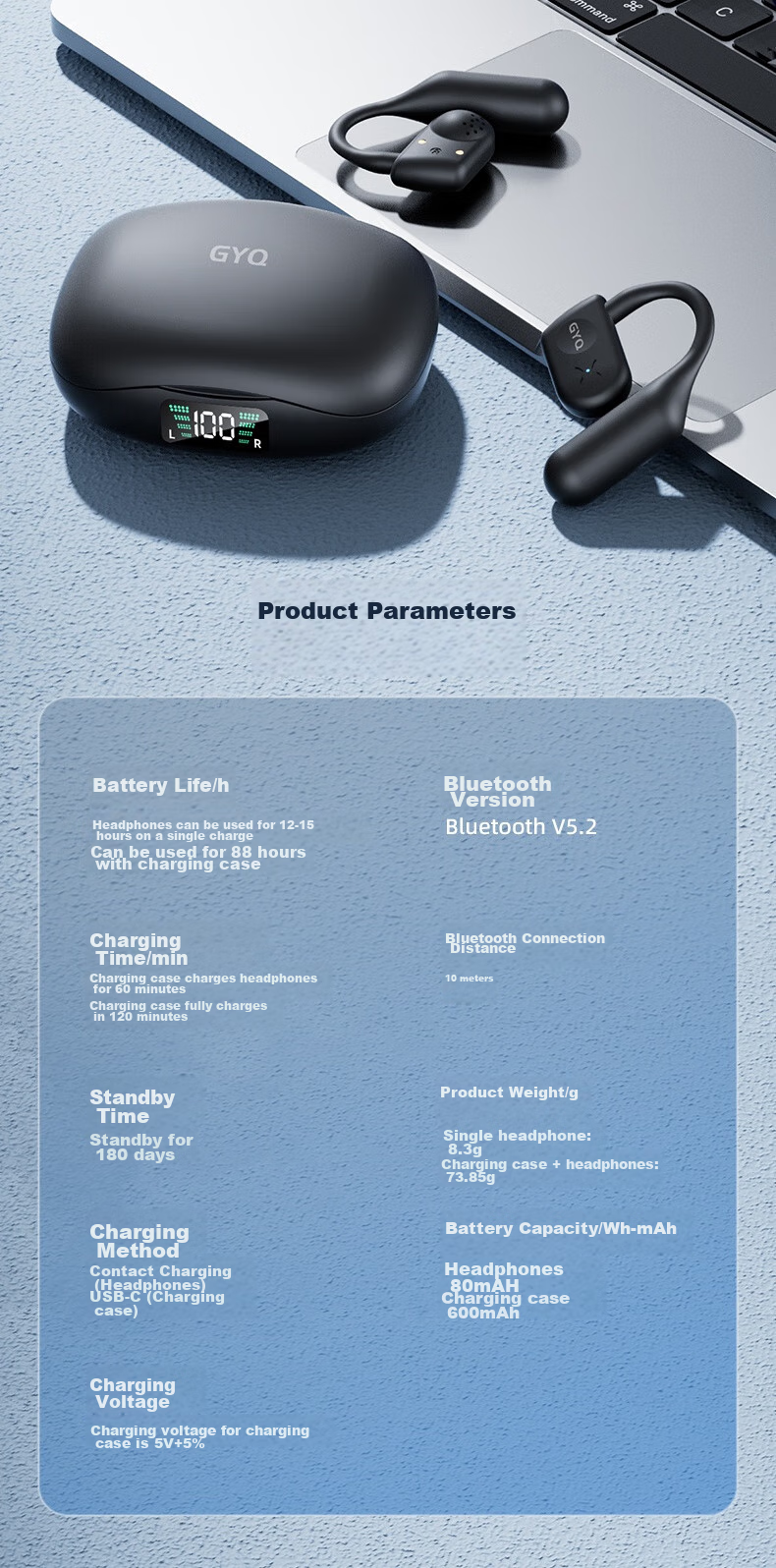 Guiyin [2026 New Model] Bluetooth Earphones, Over-Ear Wireless Non-Bone Conduction Clip-On Sports Running Music Noise-Cancelling + Ultra-Long Battery Life, Comfortable for Ears, No Pain, Invoice Available 17