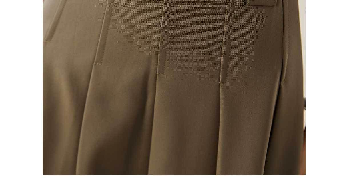 Chushen Spring And Autumn Midi Skirt for Women, Wilderness Maillard High-Waist Academic Style A-Line Design Pleated Skirt S143B2003 6
