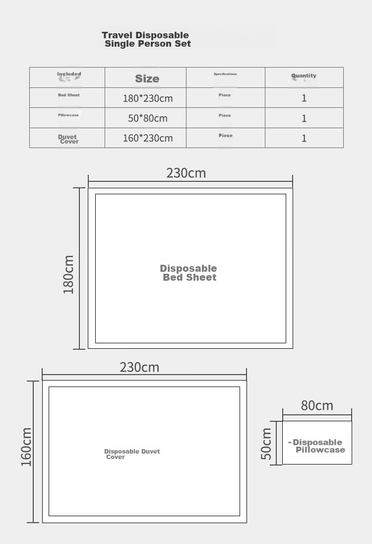 Banzheni Disposable Four-Piece Bedding Set, Thickened Travel Hotel Bed Sheet, Protective Duvet Cover, Pillowcases, Sleeping Bag, Single Large Bed Room Supplies 2