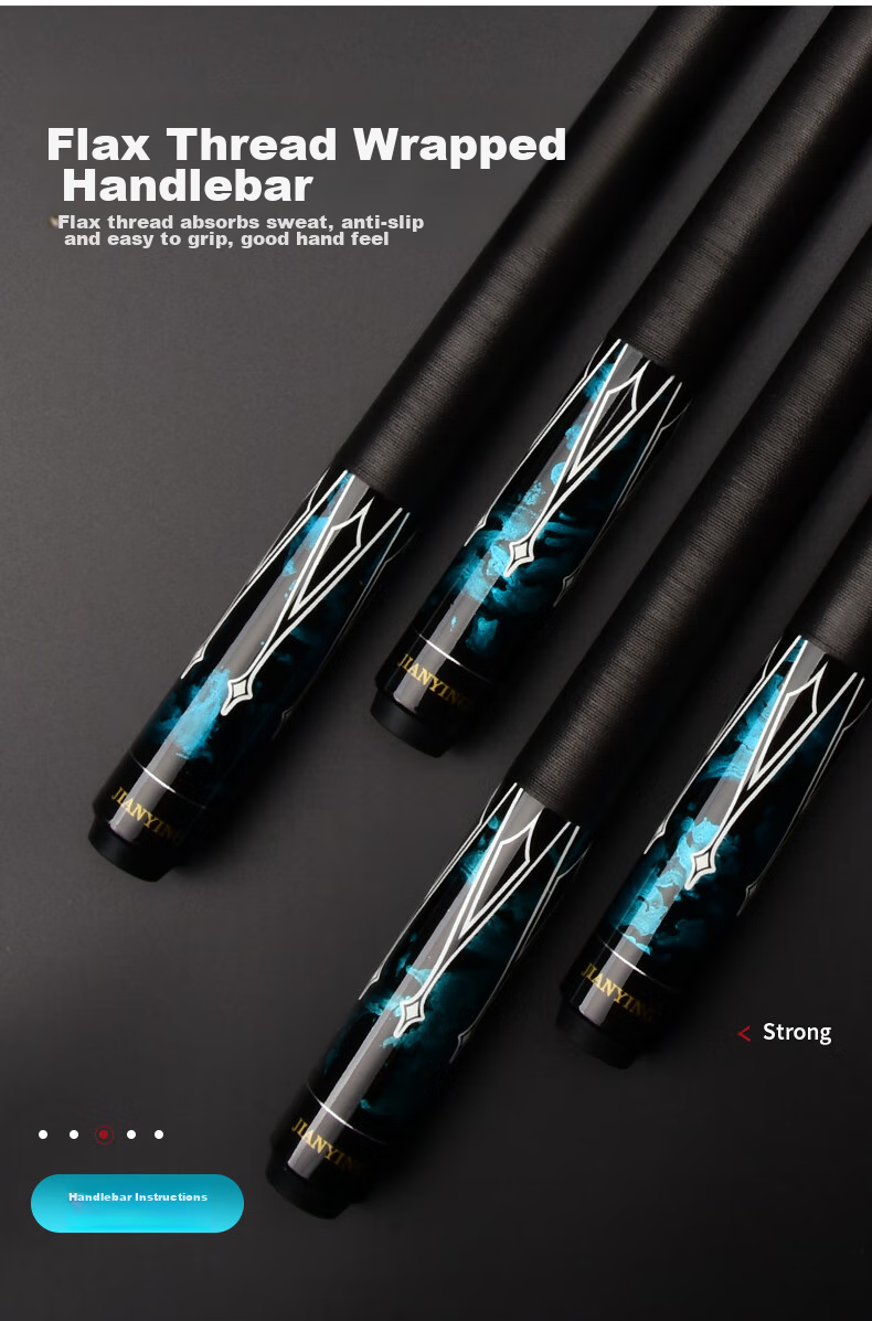 Jianying Pool Cue, Large Tip, Chinese Eight-Ball, American Nine-Ball Cue Set, Medium Hand, Table Tennis Cue, Blue Star 7