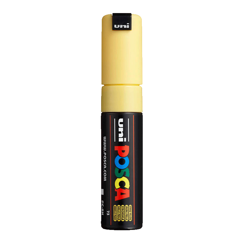 Uni Mitsubishi POSCA Acrylic Marker (Large Size) Grass Yellow Single PC-8K Brush Poster Advertising Marker Drawing Hand-Draw Graffiti Pen Painting Watercolor Pen Graduatio