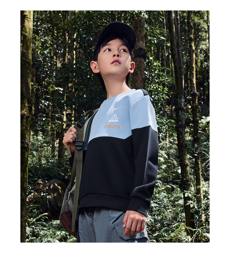 ERKE Children's Clothing, Big Kids' Top, Casual Wear for Children, Spring Pullover Hoodie, Lotus Purple, Size 160 23