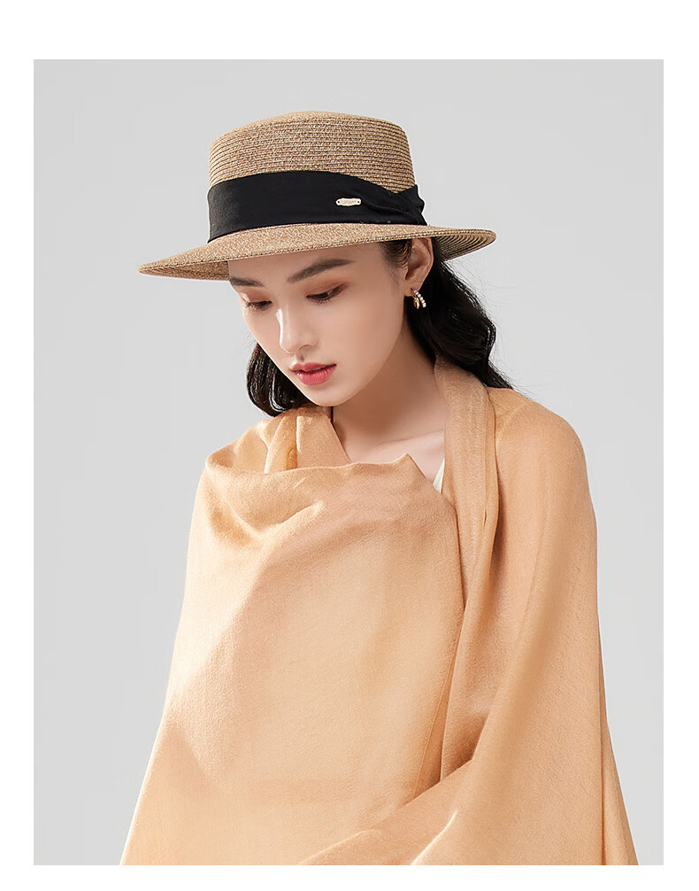 Siggi Straw Hat for Women, Summer Sun Protection UV-Resistant Flat Brim Hat, Sunscreen Cap, Flat Top Hat, Sun Visor, Gift for Wome 25