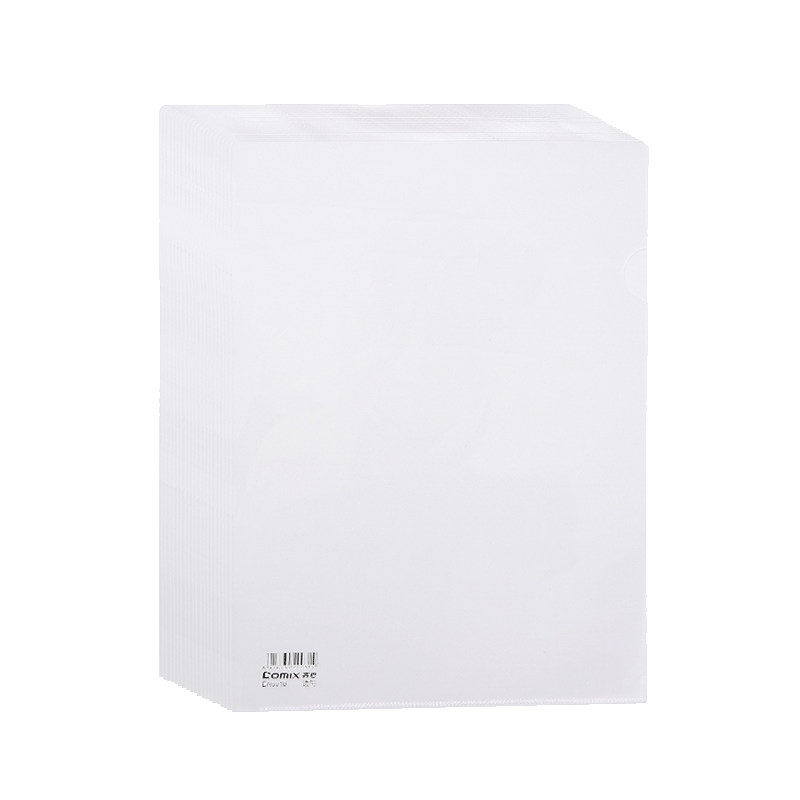 COMIX 20-Pack A4L File Folders, Transparent Single-Sheet Clips, Thick Two-Page Document Folders, Can Be Placed Inside Express Delivery Bags, EA6010