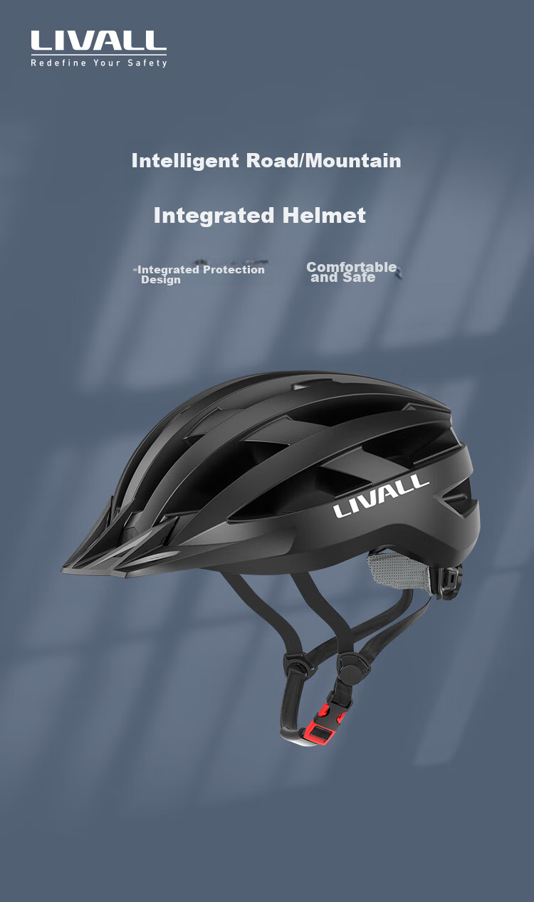 LIVALL Smart Cycling Helmet, Bicycle Safety Helmet for Mountain And Road Bikes, Men's And Women's Equipment with Bluetooth Voice Control, Black 1