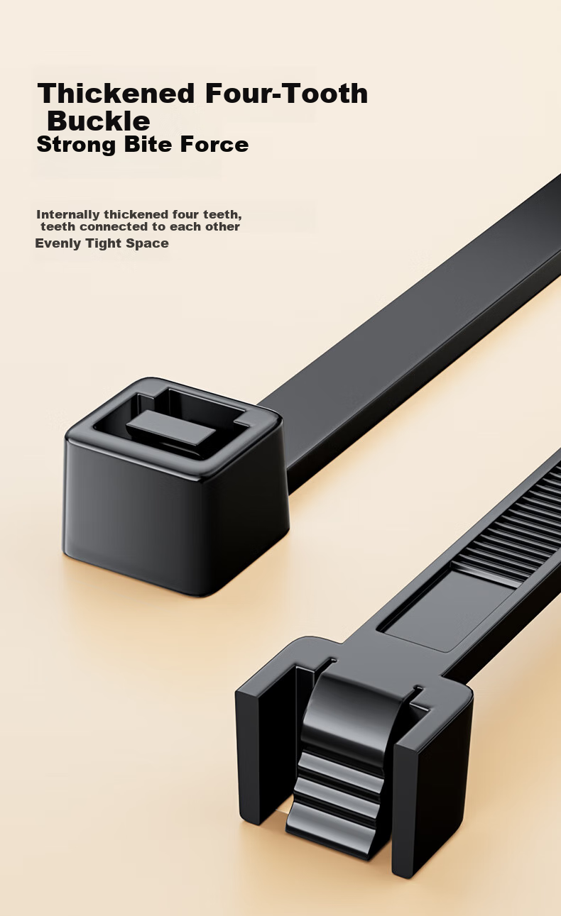 BIAZE Nylon Cable Ties, Large Size 11.8*500mm, Self-Locking, Extended And Widened, Thickened, Black, National Standard Quality, Wire Management, Binding Rope, Pipe Fastening, 50 Pieces/pack 4