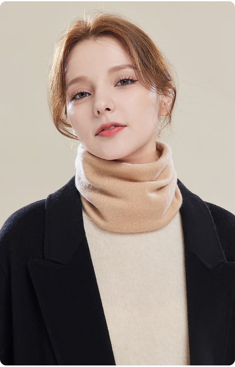 JIUMU 100% Cashmere Warm Neck Gaiter for Women, Autumn And Winter Thickened Cold Protection Neck Warmer, Winter Outdoor Scarf for Wome 17