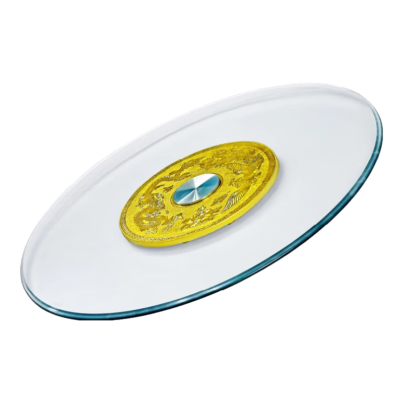L&S Dining Table Lazy Susan Tempered Glass Turntable Round Table Rotating Plate Hotel Large Round Table Turntable ZP06 Diameter 78cm