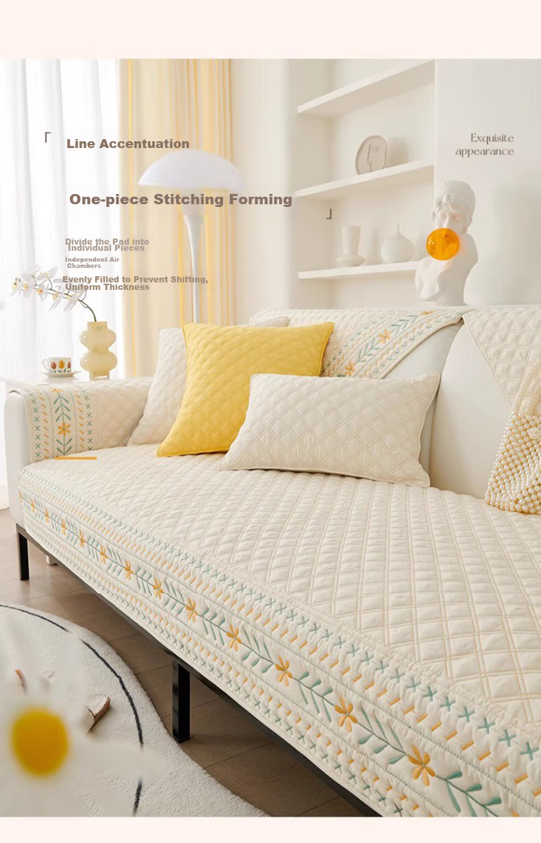 AVIVI Sofa Cushion, All-Season Sofa Cover, Non-Slip Sofa Slipcover, Bay Window Pad, 90*240 Cm, Floral Patter 9