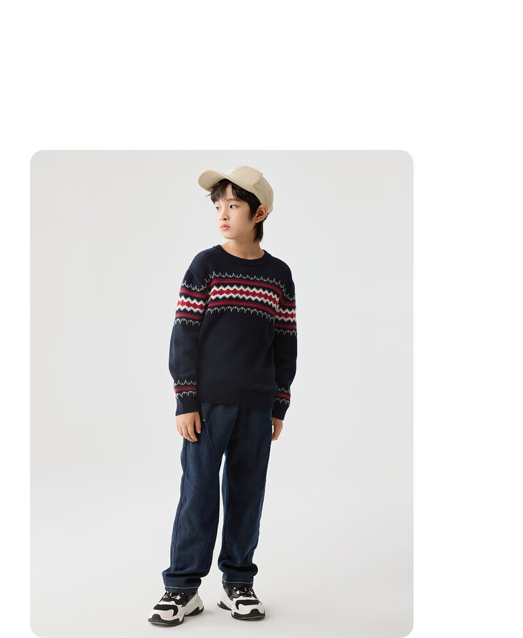 BALABALA Children's Clothing, New Winter Sweater for Girls, Fair Island Style, Round Neck, Fashionable Top, Comfortable And Trendy 20