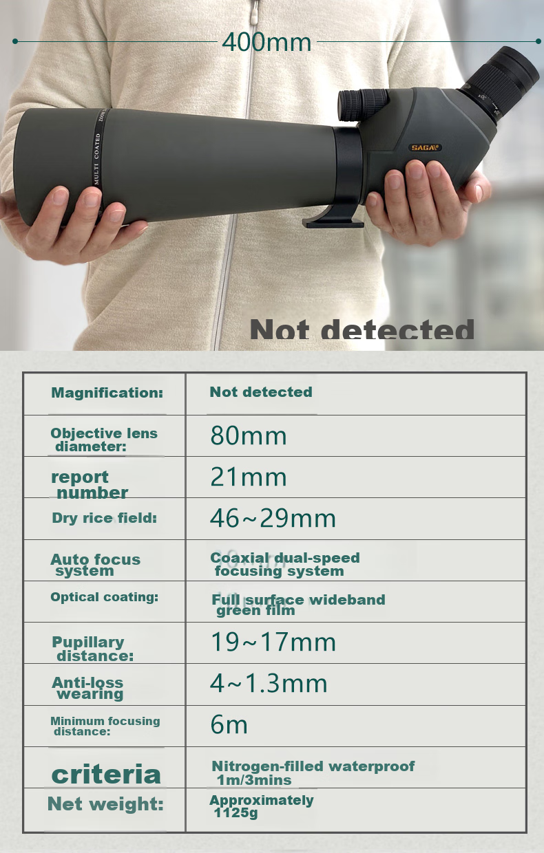 SAGA Professional Variable Zoom Birdwatching Telescope 20-60x High Power HD Spotting Scope Compatible with DSLR and Smartphone 18