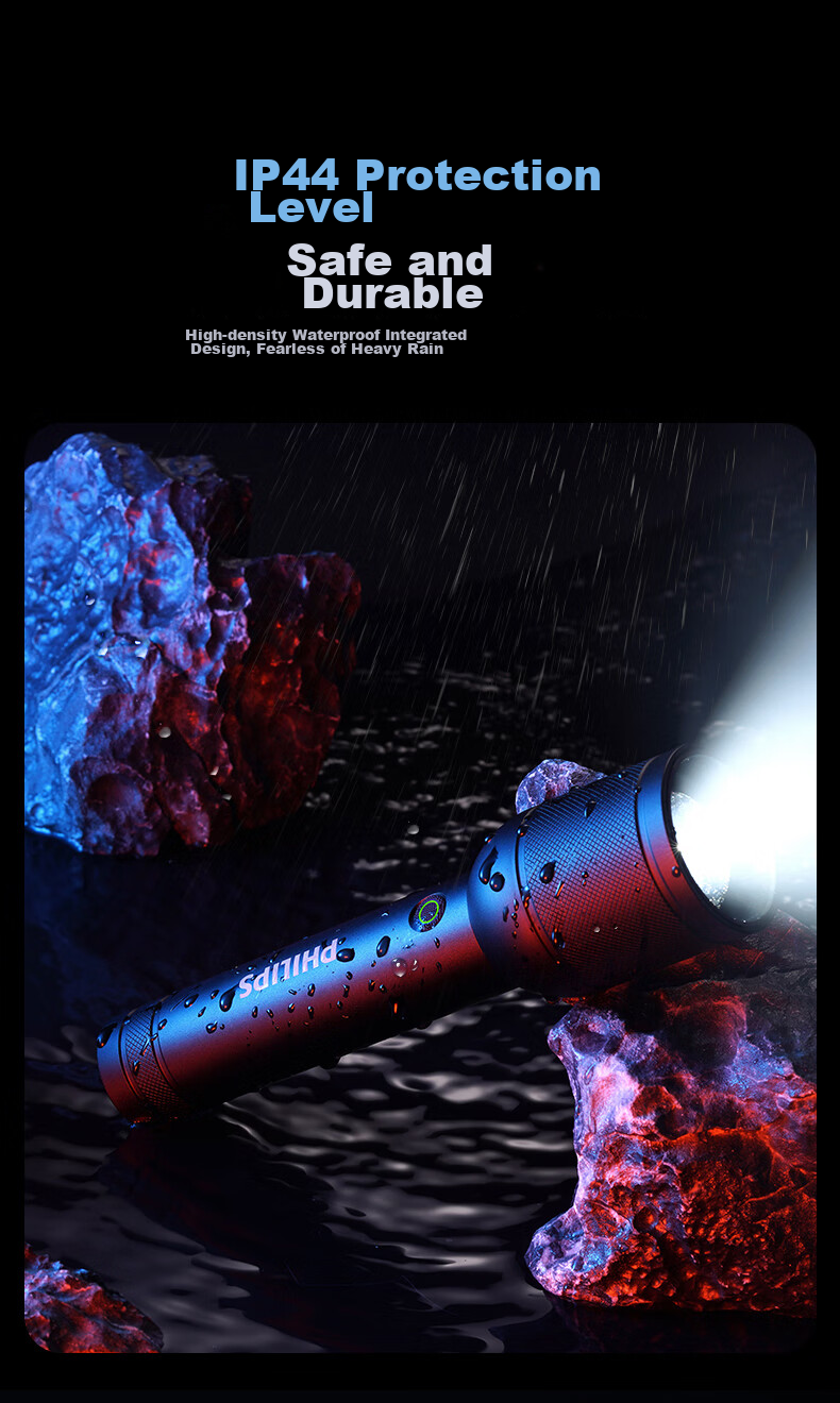 PHILIPS Flashlight, High Brightness, Long-Range, Long Battery Life, Camping Light, Ultra-Bright, Zoomable, Laser, Rechargeable, Portable, Emergency, SFL8168 14