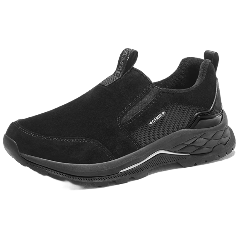 CAMEL Outdoor Casual Shoes, Winter Unisex Footwear, Non-Slip, Impact-Resistant, Wear-Resistant, Fleece-Lined, Warm Slip-On Shoes
