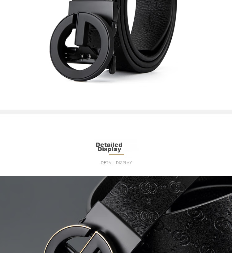 GOLF Men's Belt with Automatic Buckle, Double-Sided Cowhide Waistband, G-Buckle Letter Trouser Belt, Gift Box Packaging, Birthday Present for Boyfriend 27