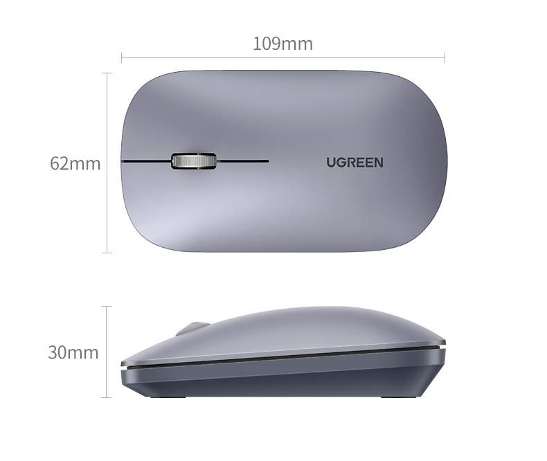 UGREEN Wireless Bluetooth Mouse, Stylish Cute Dual-Mode Mouse, Office Home Portable Quiet Rechargeable Mouse, Compatible with Mac Laptops IPad Tablets 26