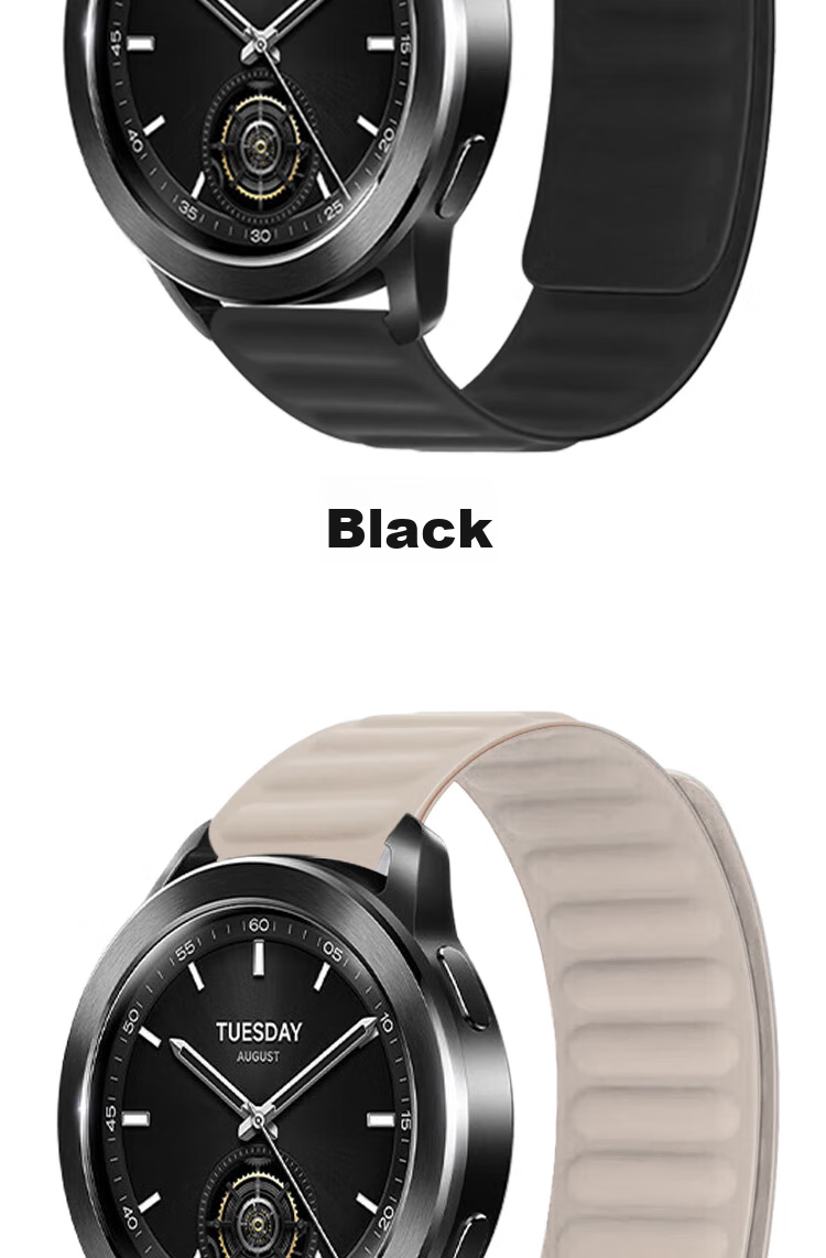 ESCASE Xiaomi Watch Strap Magnetic Silicone, Compatible with WatchS4/S3/S2/S1/S1Pro/Color2, Comfortable Strap for Men And Women, Universal Wristband, Suitable for 46mm Dial, Starlight Color 15