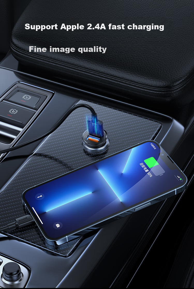 Baseus Car Charger, 5A Fast Charging Cigarette Lighter Adapter, Dual USB Ports, 30W Car Power Socket 5