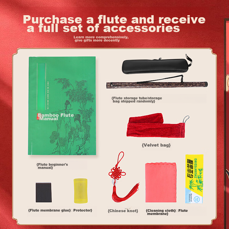 RANGE Bitter Bamboo Flute, F Key Professional Beginner Performance Flute, Musical Instrument for Adults And Childre