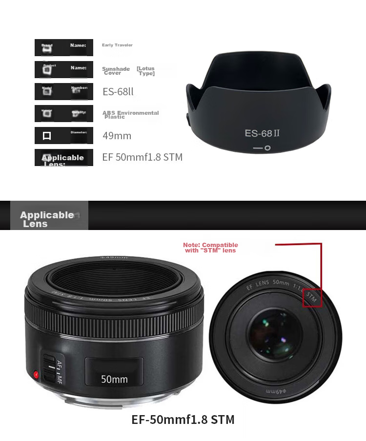 Earlymen Lens Hood EW-53 for Canon M50/M50II/M200/M62 RF-S18 STM Lens Hood, 49mm Lens Hood for Mirrorless And DSLR Cameras 4