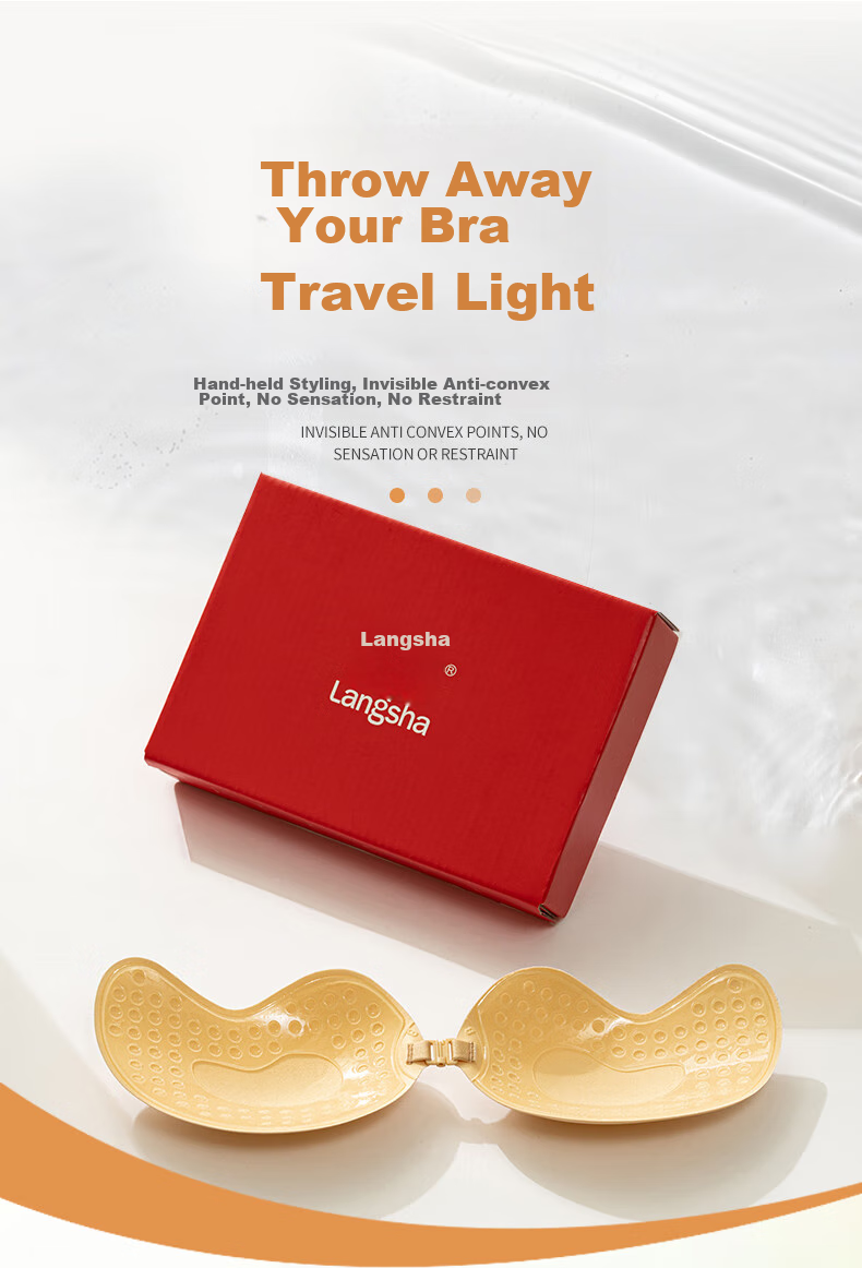 LangSha Silicone Breast Pads, 2024 New Invisible Bra, Push-Up Breast Pads, Wedding Dress, Women's Small Breast Nipple Covers, Beautiful Back Underwear 2