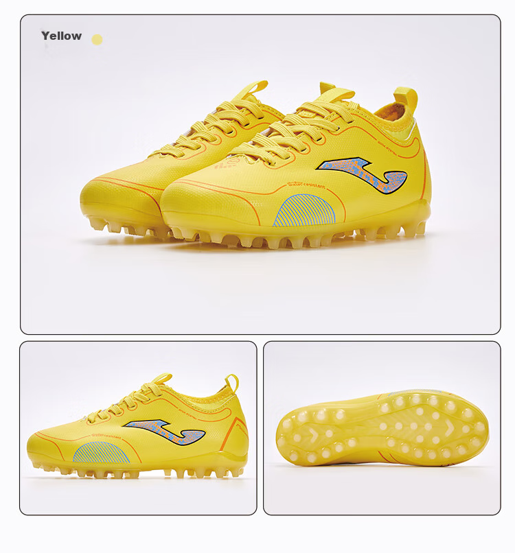 JOMA Soccer Shoes for Children MG Short Studs Youth Elementary School Students Boys And Girls Light-Changing Colorful Sole Football Training Shoes Yellow Size 32 14