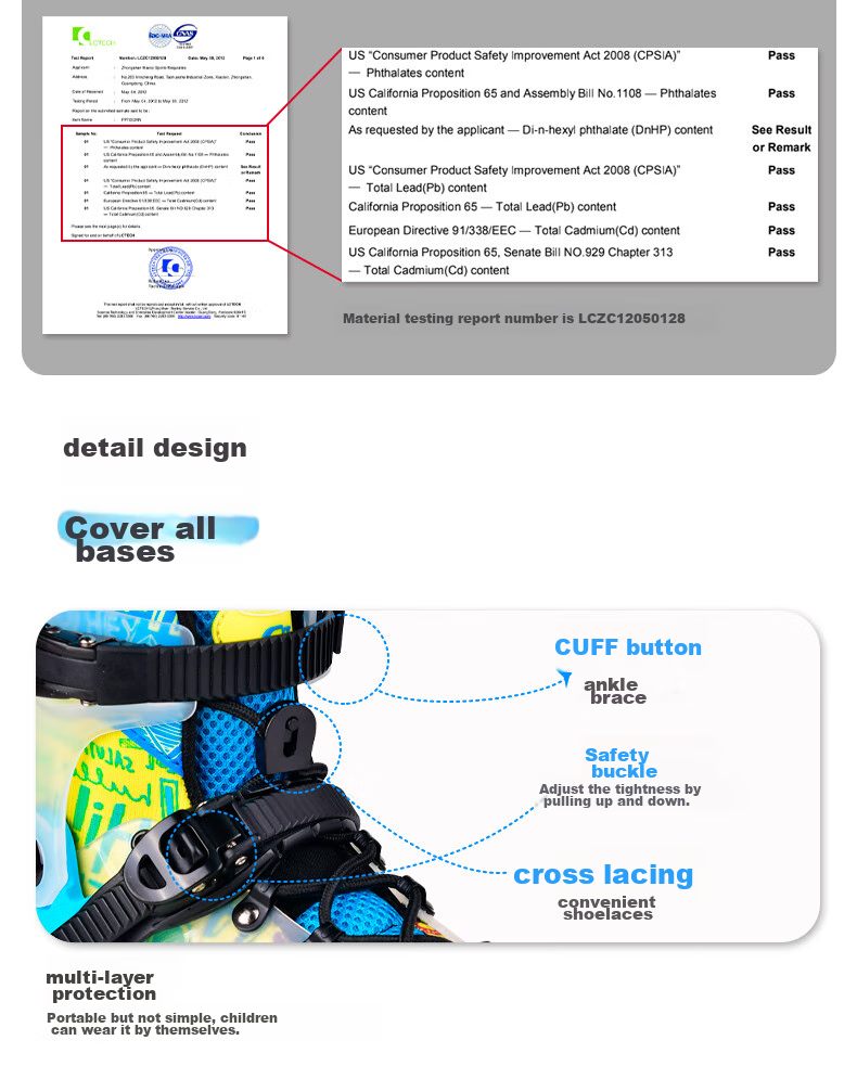 Micro Maiguo Roller Skates for Children, Boys And Girls, Beginner's Inline Skates with Adjustable Wheels, Hard Shell, Figure Skating Style, S7 Blue Package, Size M 13