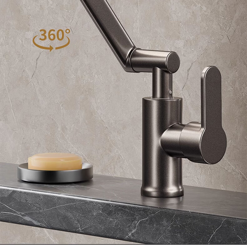 Zunchi Basin Faucet, Hot And Cold, 360-Degree Rotating Mechanical Arm, Lucky Cat, Washbasin, Sink, Bathroom Faucet 3