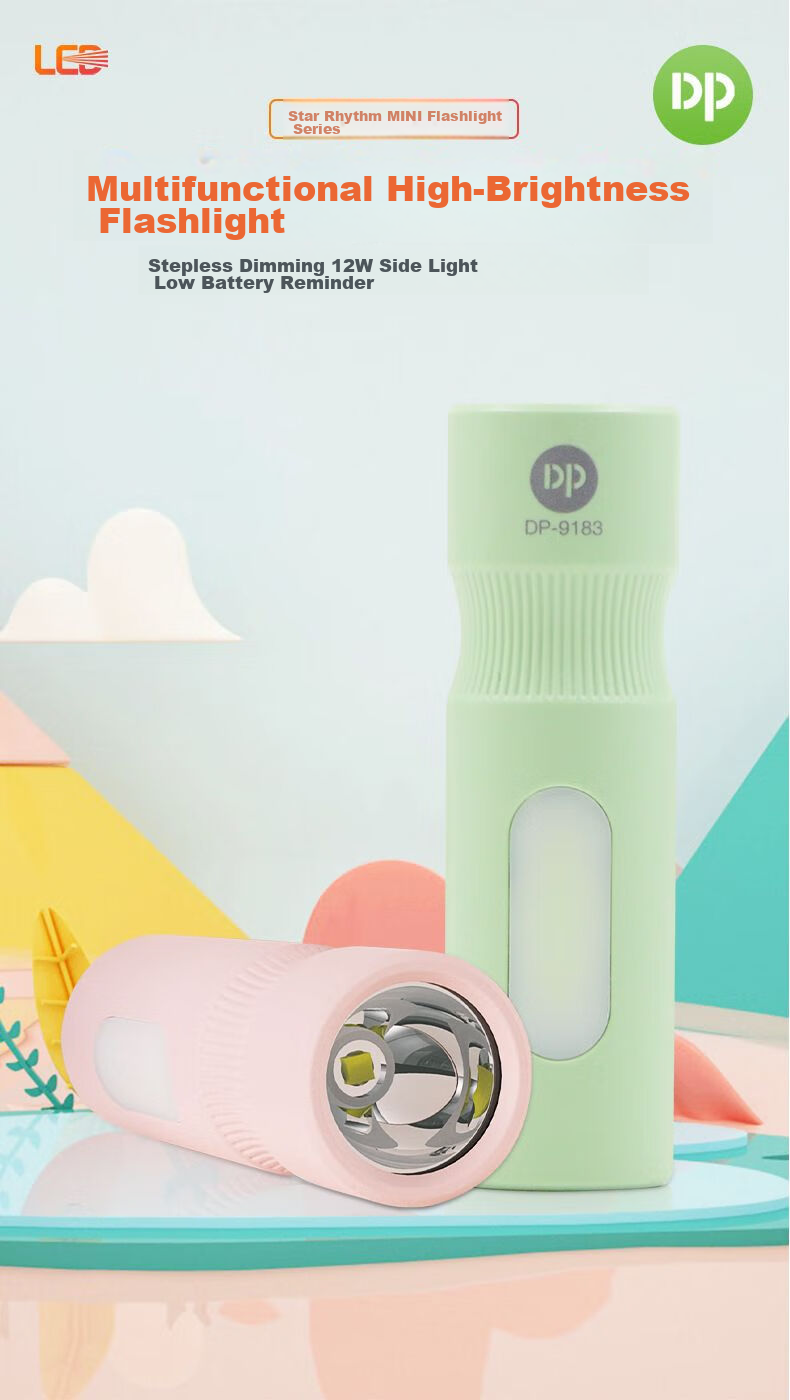 DP Flashlight, Outdoor Mini Rechargeable Torch, Compact Household Lighting Emergency Lamp, Random Color And Style - 9183 1