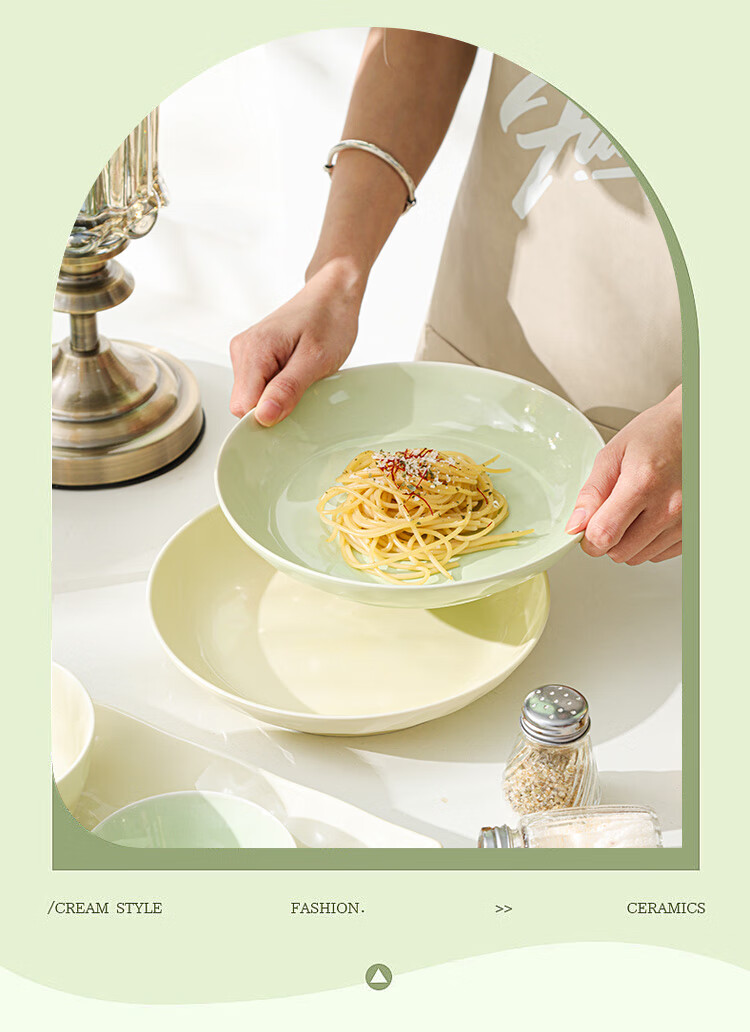 CERAMICS [JINGDONG Limited Edition] Cream-Colored Bowls And Plates Tableware Set with Underglaze Paint, Housewarming Gift, 80-Piece Gift Box Set 4