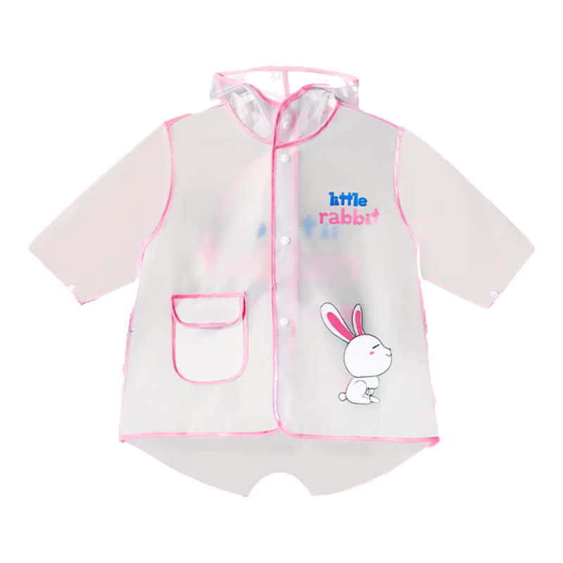 Zhubaba Children's Raincoat for Boys And Girls Aged 3-6, Kindergarten, Toddlers, Elementary School Students, Full Body Waterproof Poncho, Pink, Size M