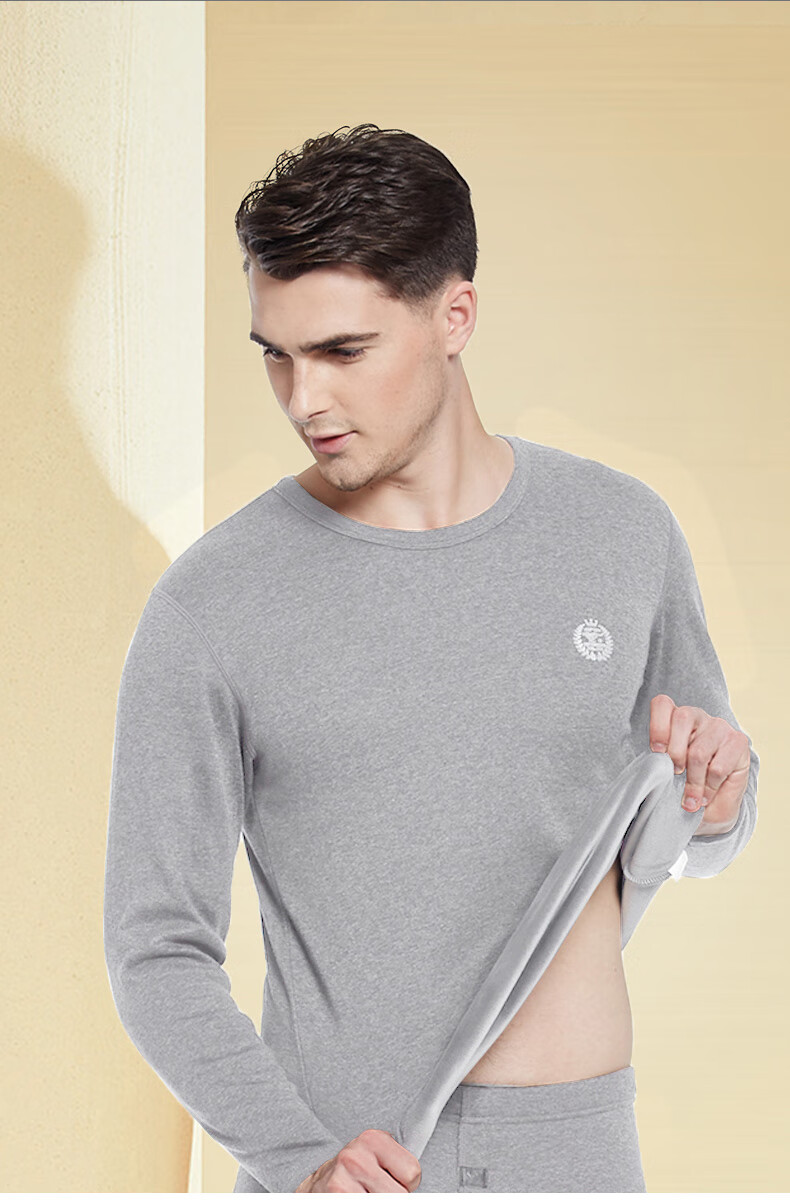 SEPTWOLVES Double Warmth Fleece-Lined Thickened Men's Thermal Underwear Autumn Winter Ultra-Soft Cold-Resistant Base Layer Top 24