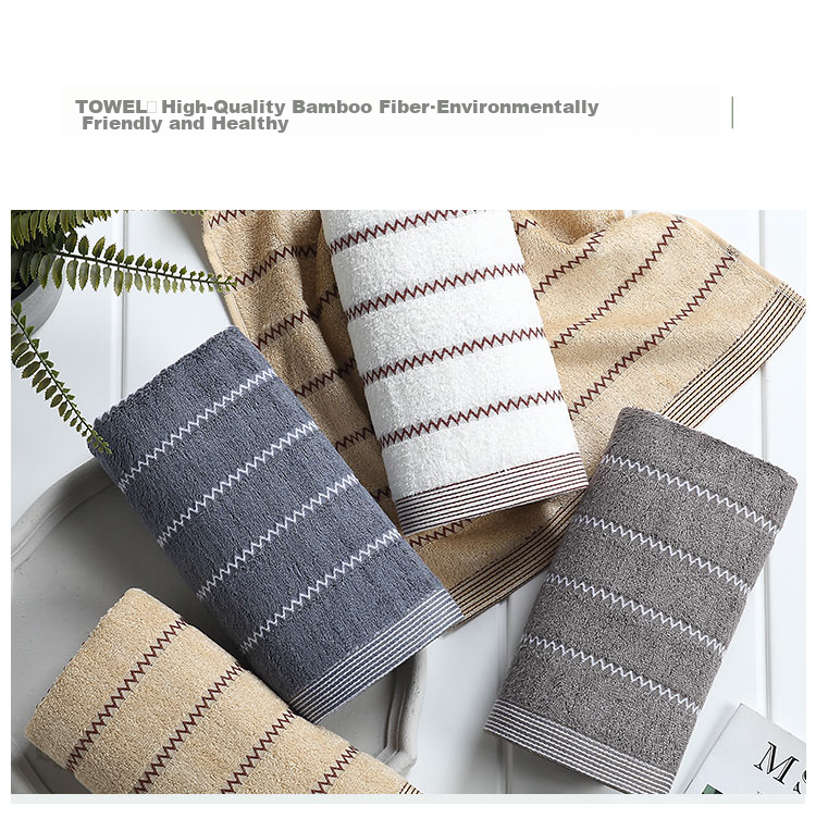 Zhuyibai Bamboo Fiber Towels, 2 Pieces, Adult Thick Absorbent Face Washing Bath Towels, Hair Drying Towels, Hand Towels, White + Gray Sports 2