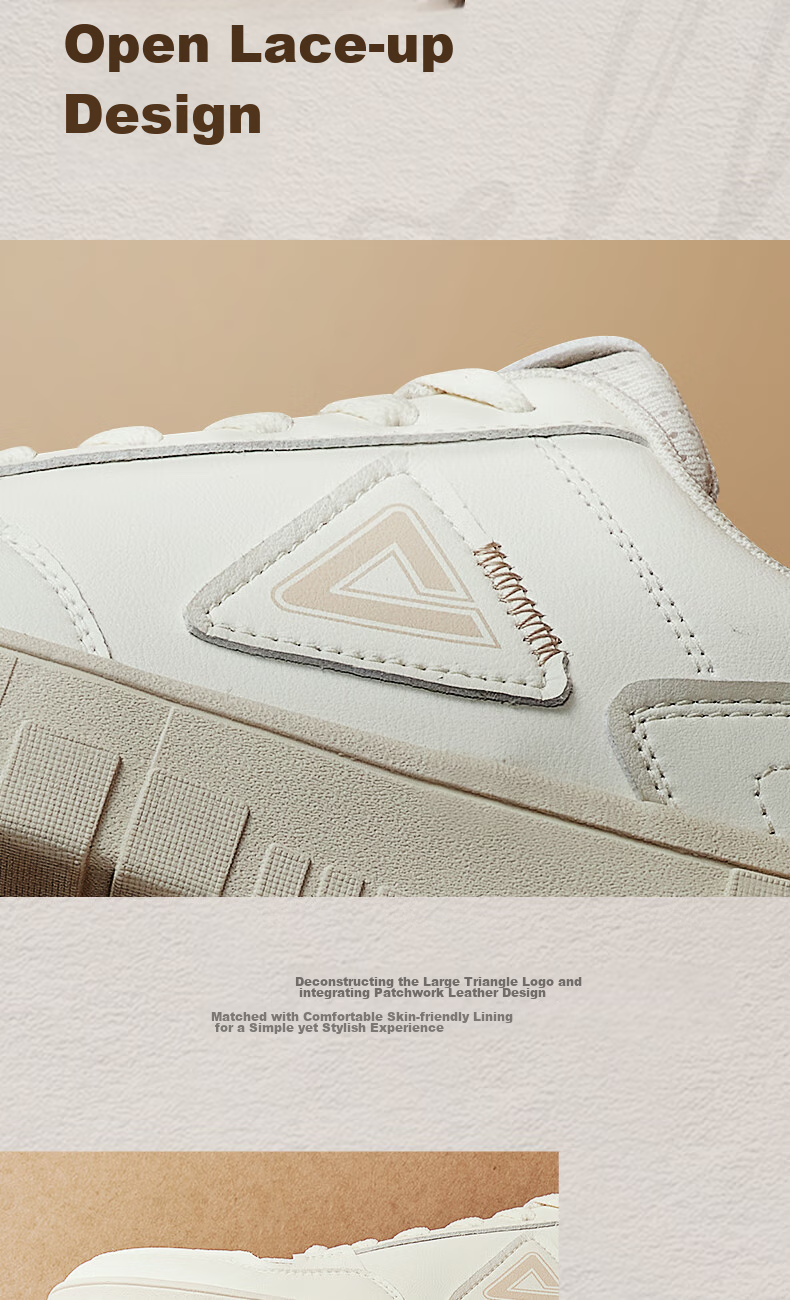 PEAK Men's Sneakers, Air Force One Style, Summer Low-Top Casual Shoes, Trendy Soft-Soled White Shoes, Versatile Sports Shoes, DB310127 6