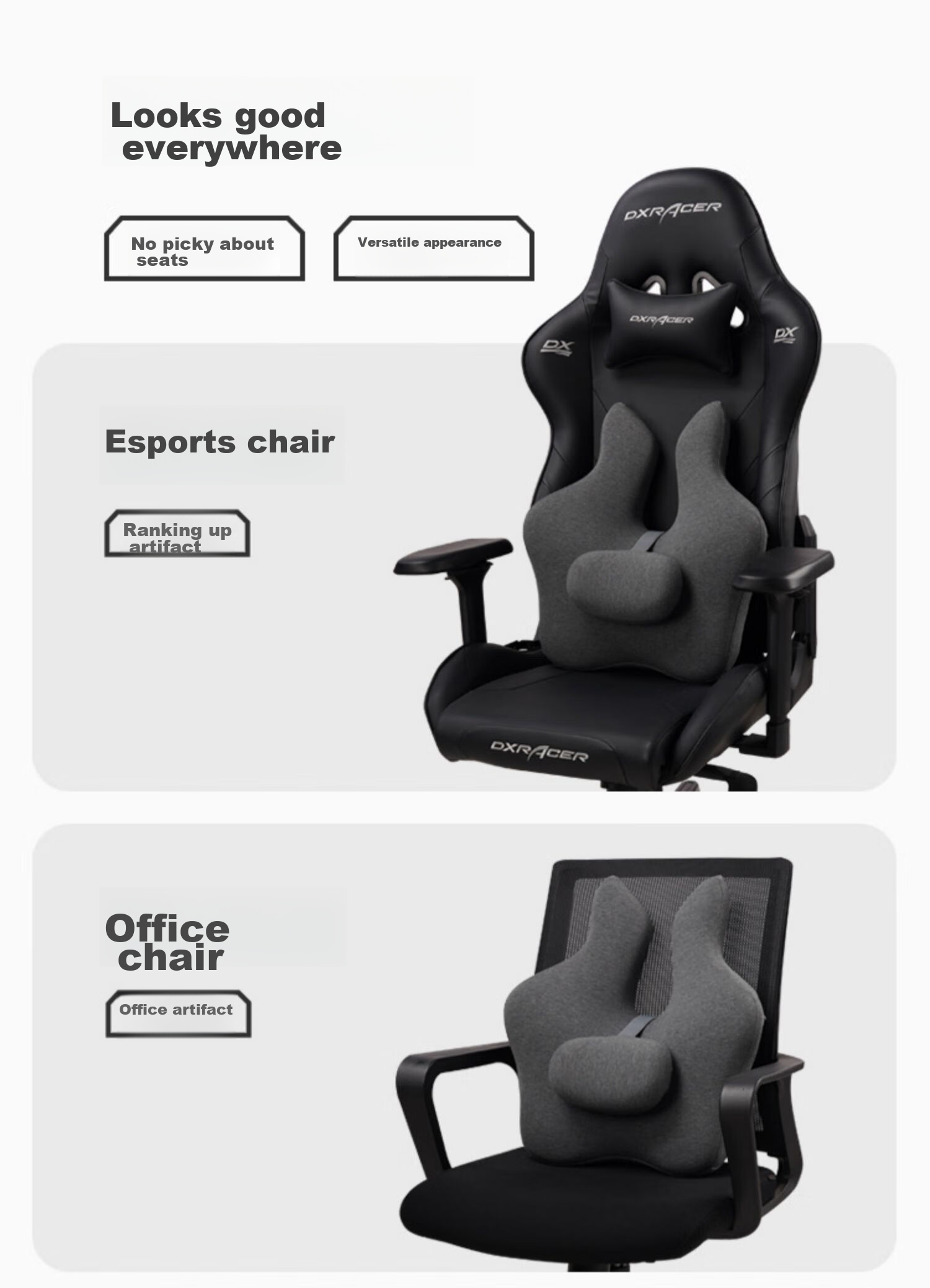 CHECA GOODS Lumbar Support Cushion for Office And Car Seats, Back Support Pad, Waist Pillow, Chair Backrest Cushio 13