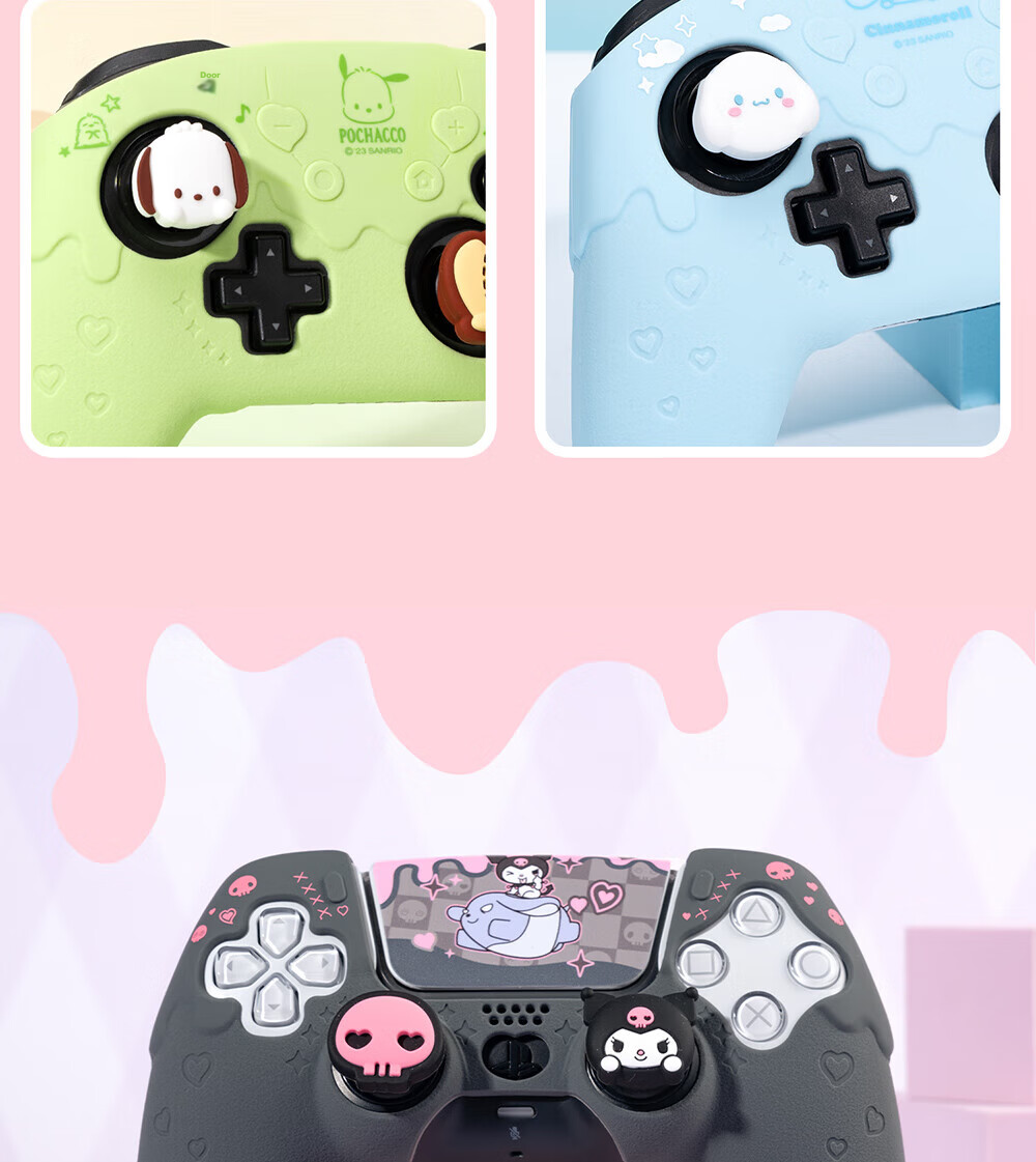 Jixiang Switch Pro Protective Case, Sanrio Kuromi Nspro Game Controller Cover, Cute Cartoon Full Coverage Soft Case, Shockproof Dustproof Protective Shell Accessory 15