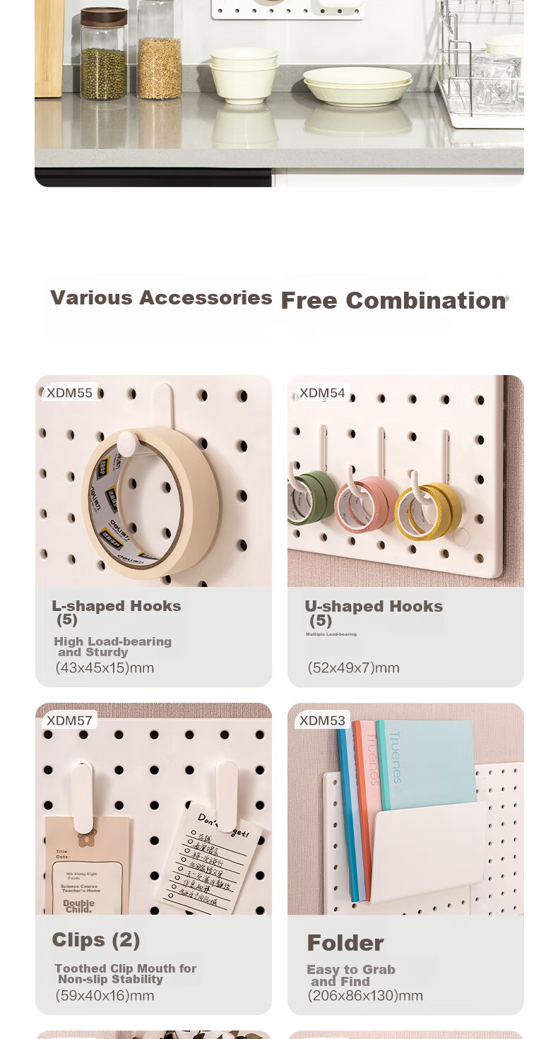 Deli [Desktop Organizer - 2 Pieces] Storage Pegboard Accessories, Vertical Storage Rack for Desk/kitchen/dormitory 26