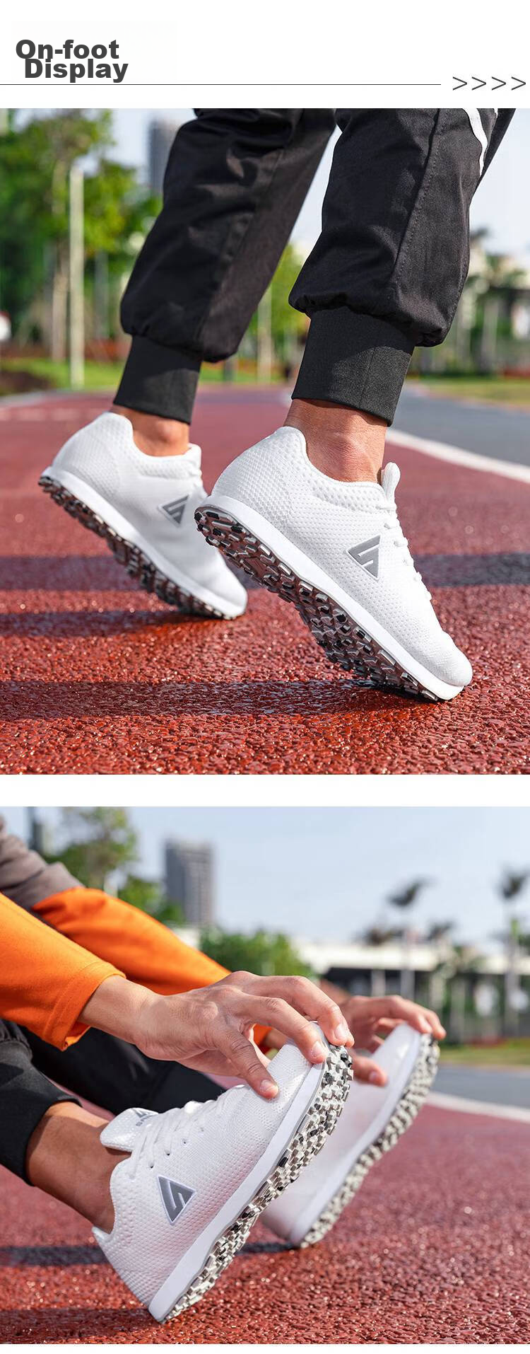 Shanjiang Middle School Entrance Exam Track And Field Shoes for Standing Long Jump, Men And Women, Specialized for Athletic Running, 188PRO White, Size 36 7