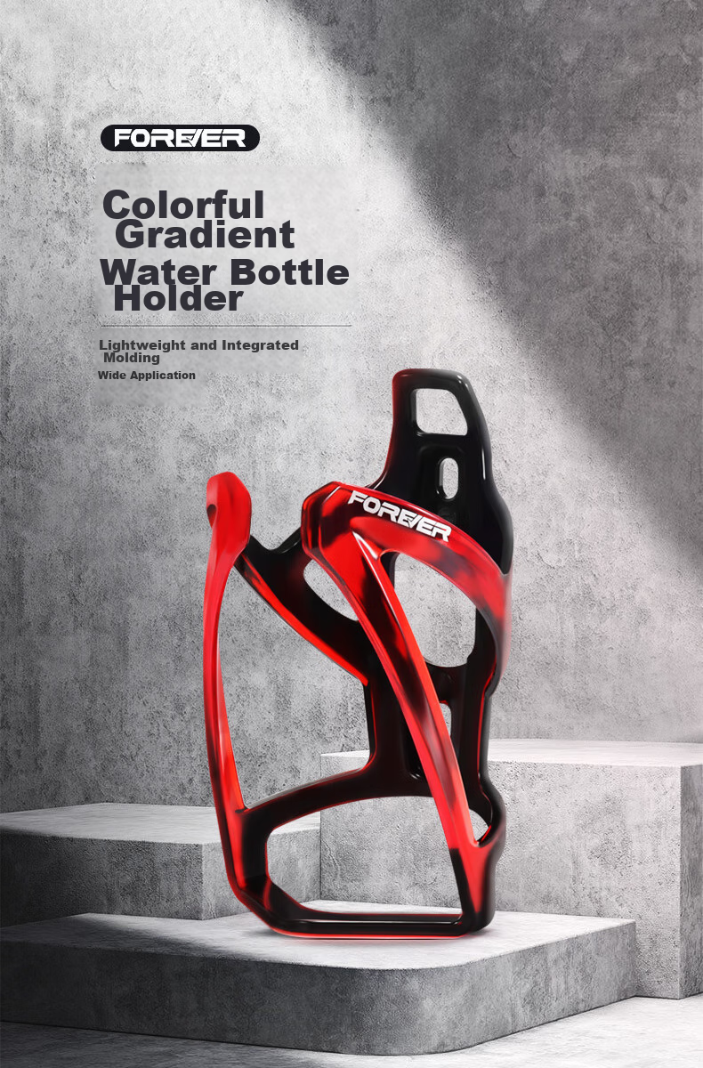 FOREVER Colorful Water Bottle Cage for Mountain Bike, Road Bike, And Folding Bike Universal Cycling Water Bottle Holder Cycling Accessory Equipment Black And Red 1