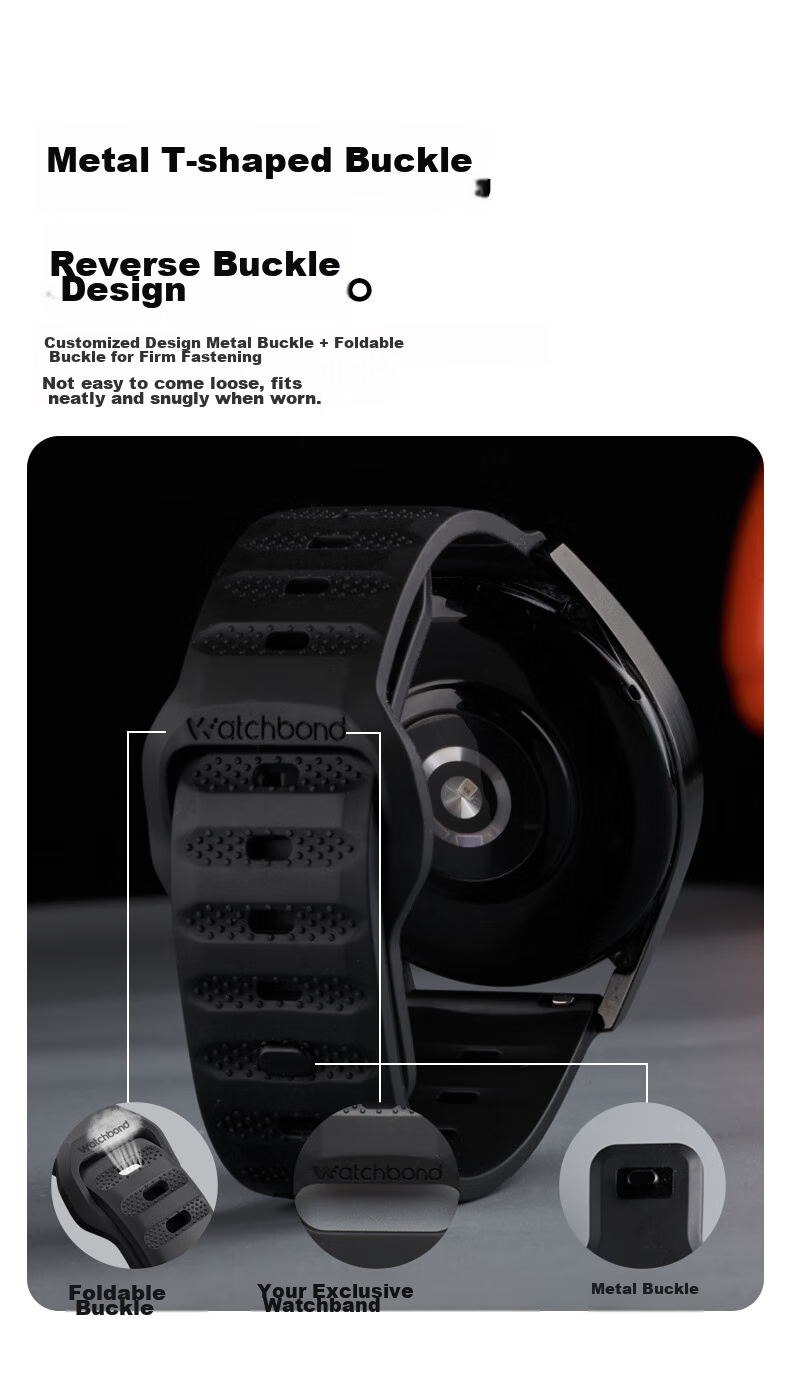 Watchbond Compatible with Huawei Watch 6/6 Pro/5/GT7 Pro/6 Pro Strap, GT7/6/5/4 Men's FKM Fluoroelastomer Watch 4 Pro Business Style 46mm Wristband 8