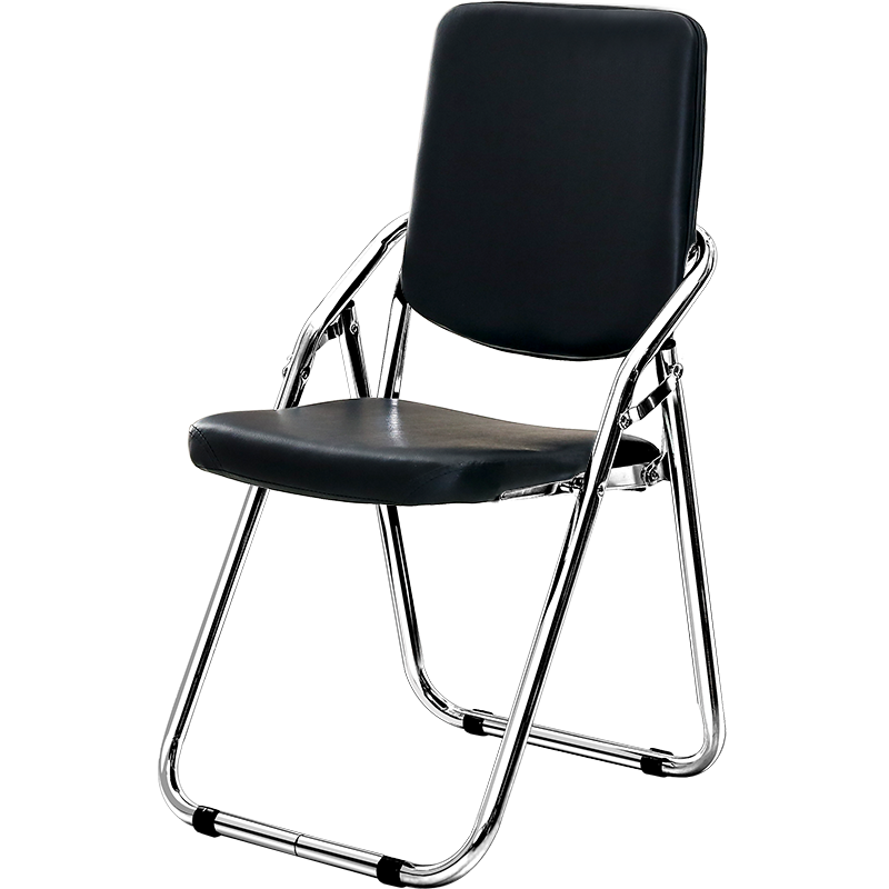 Huakaizhixing Folding Chair, Home Computer Chair with Thickened Frame, Office Chair, Backrest Chair, Training Chair, Conference Chair HK110 Black