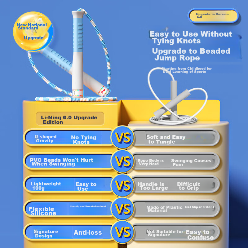 Li-Ning Jump Rope for Adults And Children, Speed Jumping, Primary And Secondary School Exam Training, Professional Competition, Weight Loss, Fitness Equipment, Jump Rope