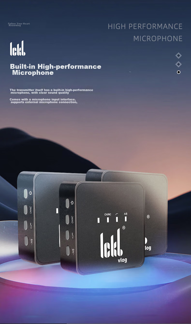 Ickb Volg Wireless Lavalier Microphone, Dual-Channel Clip-On Mic, Recording Device for Streamers, Outdoor Live Streaming, TikTok Short Video Cameras, Smartphone Bluetooth Microphone 8