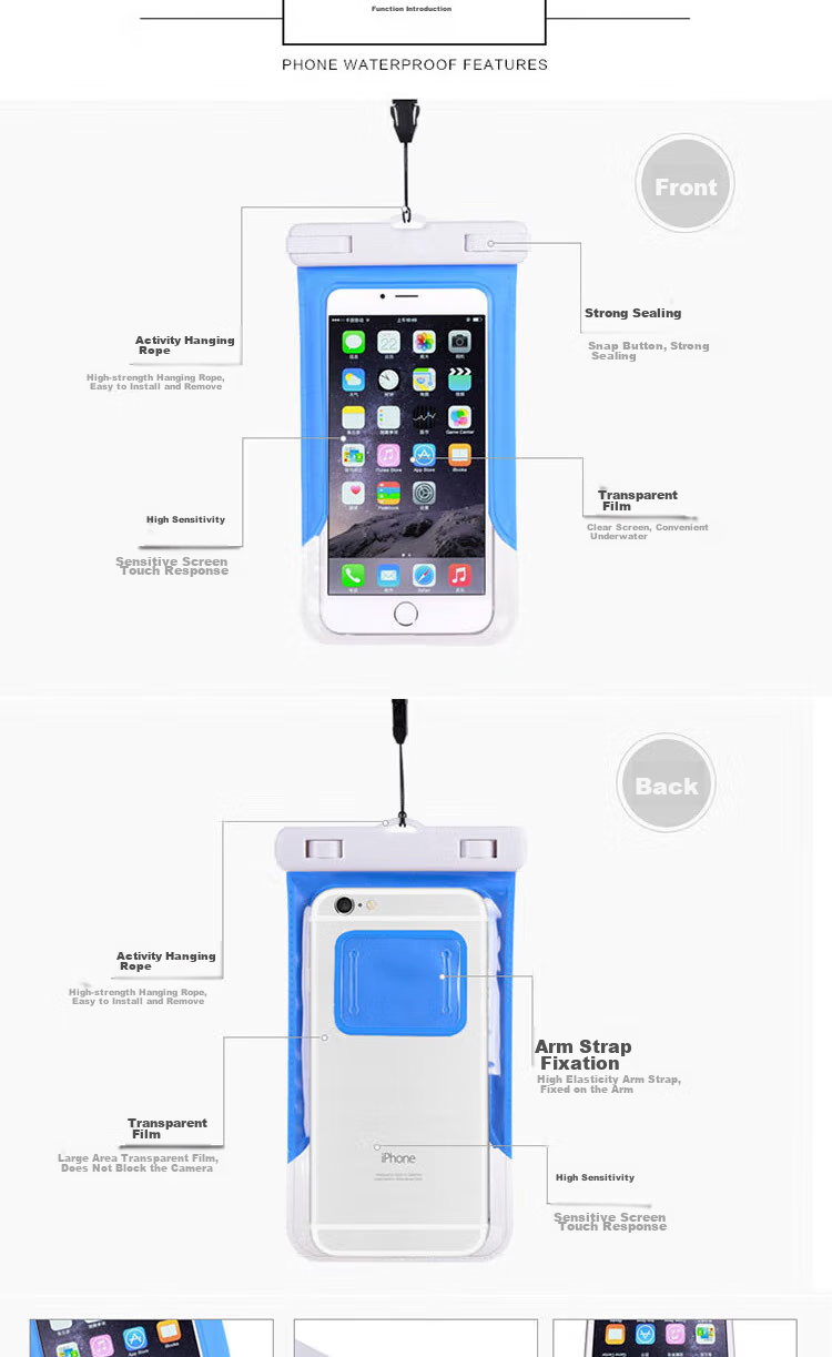 JAJALIN Waterproof Phone Pouch Touchscreen Case Extra Large with Lanyard Waterproof Cover for Delivery Diving Swimming Cycling Waterproof Bag 3