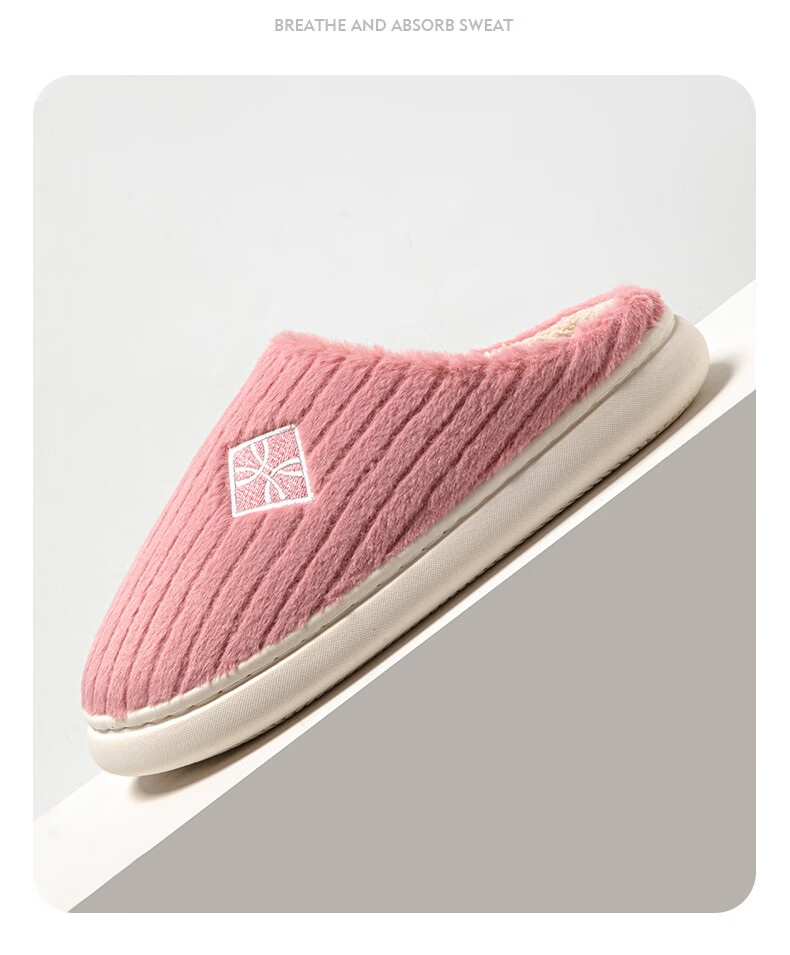 YUZHAOLIN Cotton Slippers for Men And Women, Winter Plush Warm Non-Slip Maternity Shoes, Home Cotton Shoes YR102 14